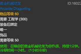 怀旧服再迎更新！这些装备的性能将被影响，奥金机械幼龙在列图片