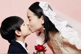 董洁和儿子拍“婚纱照”，亲昵动作惹争议，“越界”亲情多可怕？图片