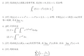 2021年中科院硕士研究生入学考试题（数学分析）图片