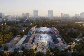 北京通州仓库改造设计，建筑形态如水中波纹散开图片