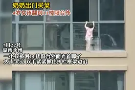 奶奶出门买菜，4岁小女孩翻到11楼阳台外，邻居们尖叫连连图片