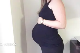 一分钟看完孕妈妈十月怀胎的身材变化过程，从苗条淑女到大肚肥婆视频封面