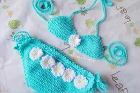 「针织作品」儿童的钩花沙滩服装图片