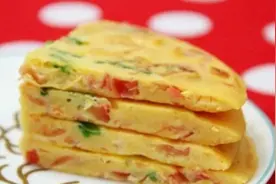 一个西红柿2个鸡蛋，教你做美味早餐饼，营养又健康图片
