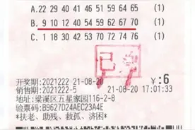 无锡彩民6元机选中快乐8奖金30万元图片