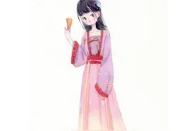 古风水彩：一组汉服小姐姐~头像和绘画练习都很可啊！图片