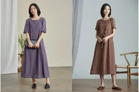 中年女人要会打扮自己，12款亚麻连衣裙分享，让你时髦又年轻图片