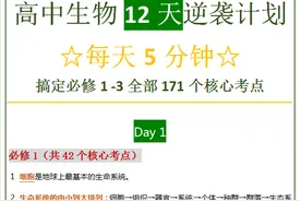 高中生物12天逆袭计划，每天5分钟高效学习，原来生物没有那么难图片