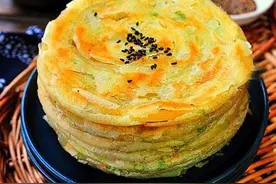 早餐·姥姥30年的秘方·千层葱花饼外酥内嫩·简单易学·油而不腻图片