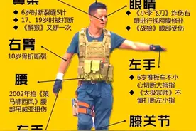粉丝整理吴京受伤图，断骨拉伤是家常便饭，全身缝100多针超敬业图片