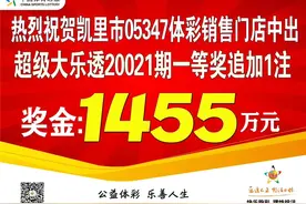 1455万！凯里一家彩票店开出超级大乐透大奖图片
