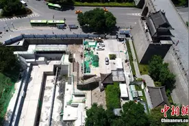 航拍西安护城河改造工程图片