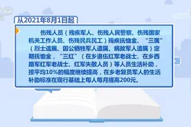 8月1日起 国家再次提高部分退役军人和其他优抚对象抚恤补助标准图片