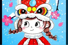 儿童画教程 | 人物造型与背景烘托练习《踏雪寻梅》图片