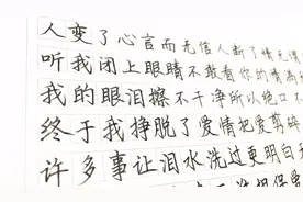 高难度硬笔书法，用1元中性笔，在作文小格里写字！视频封面