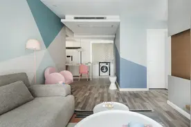 马卡龙色系现代家装装修设计效果图图片