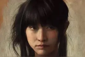 恬静的少女——Osamu Obi女性人物肖像画作品欣赏图片