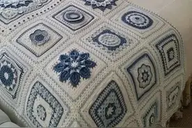 钩针编织床罩，又高级又漂亮的床罩图片