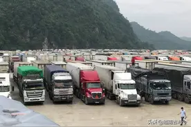 越南边贸货车拥堵不堪，农产品无法出口，大量西瓜香蕉被送去喂牛图片