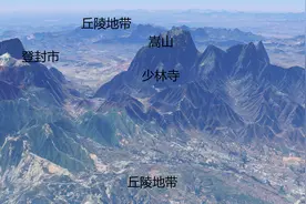 五大传统门派驻地简易地形图：少林，青城，峨眉，武当和崆峒图片