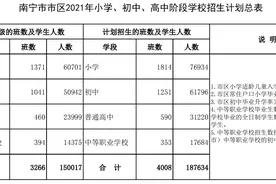 重磅！今年南宁市区中小学招生计划公布，南宁二中、三中计划招生3888人图片