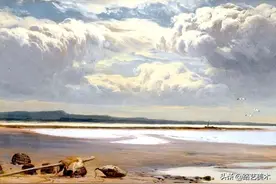 海景油画 英国风景画家-理查德·珀西：海湾、阿伦岛、退潮图片