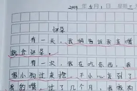 小学生作文《怀孕》走红，老师阅卷时笑得流眼泪：知道负责就好图片