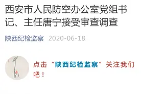 西安市人民防空办公室党组书记、主任唐宁接受审查调查图片