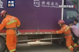 广东一司机徒手制止货车溜车时被困 消防紧急救援图片