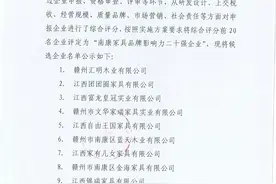 2021年“南康家具品牌影响力二十强企业”候选企业名单出炉！图片