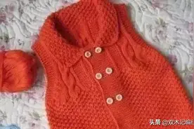 漂亮的蝴蝶结女童棒针编织背心图片