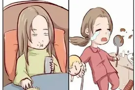 当妈前后的对比照，有没有感觉很形象？深有同感的同学，请举手图片