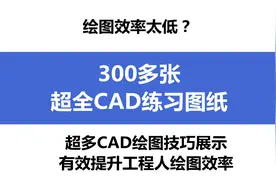 绘图效率太低？300多张超全CAD练习图纸，由浅入深超实用图片