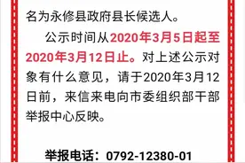 永修县县长候选人任前公示图片
