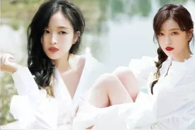 火箭少女吴宣仪，锁骨！露肩！仙女裙！ 25岁可以性感一下！图片