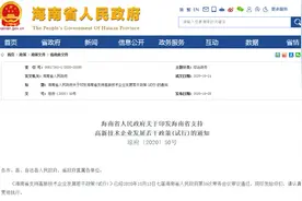 海南省人民政府发布关于印发海南省支持高新技术企业发展若干政策（试行）的通知图片