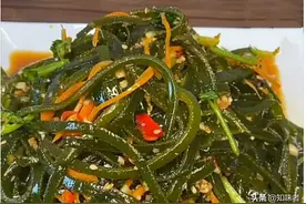 饭店凉拌海带丝好吃，原来是有窍门，这样做的凉拌海带丝酸辣爽口图片