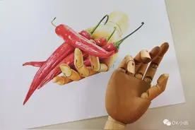 色铅彩绘 | 指尖上的红辣椒图片