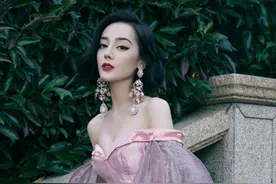 迪丽热巴珠光粉宫廷风礼服绝美图集图片