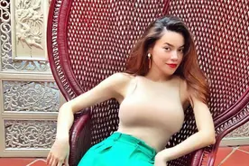 紧身款式“裸色”的衬衫，在越南美女中很流行图片