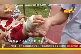 2岁女童被损坏的健身器材划伤，手背缝8针，谁的责任？图片
