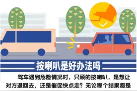 【齐齐哈尔身边事】安全提示每日一图：按喇叭是好办法吗？图片