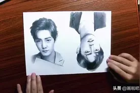 画了两张素描手绘肖战，你更喜欢哪个图片