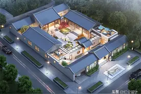 5款一层新中式四合院，庭院有车库，外观大气功能齐全大家庭所选图片