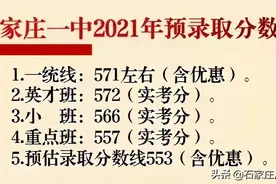 石家庄一中、二中、正中今年多少分可以报考？快看各校预估分数线图片