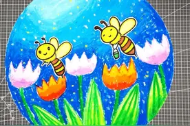 绘画教程：花丛中的小蜜蜂图片