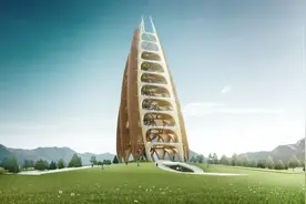 成都再添新地标！成都熊猫基地景观瞭望塔，建筑形如“春笋”图片