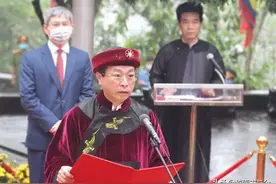 越南办简单而隆重的公祭大典，戴口罩上香纪念神农氏炎帝后裔建国图片