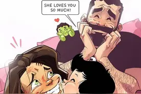 以色列艺术家用漫画记录与妻子抚养女儿的有趣过程图片