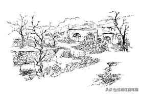 钢笔风景速写步骤图：黄土地图片